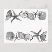 シルバーのテーブル結婚番号の華やかなビーチ ポストカード (裏面)