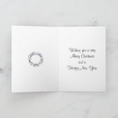 シルバーのトナカイとリース 赤いクリスマス カード (内部)