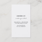 シルバーのフェイクグリッターブラシストロークの水色 名刺 (裏面)