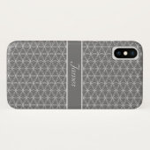 シルバーのフラワーオブライフ模様 Case-Mate iPhoneケース (裏面(横))