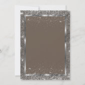 シルバーのフレームがバルーンを連れ去る茶色の退職 招待状 (裏面)