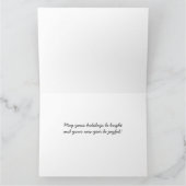 シルバーのベルと松ぼっくりで楽しいホリデーシーズン カード (内部)