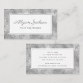 シルバーのホログラフィックスクリプトの名刺 名刺 (正面/裏面)