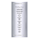 シルバーのメタリックなグレームエレガントなウェディングプログラム ラックカード (裏面)