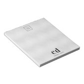 シルバーのモノグラムイニシャルビジネスロゴ ノートパッド (アングル)