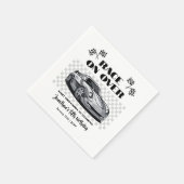 シルバーのレースカーモダンでレースを行う スタンダードカクテルナプキン (角)