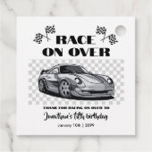 シルバーのレースカーモダンでレースを行う フェイバータグ (裏面)