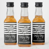 シルバーのレースホースのストライプ リキュールボトルラベル (ボトル)