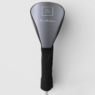 シルバーのロゴ企業のの会社名のスクリプト ゴルフヘッドカバー