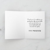 シルバーの卒業証書 |ブラシグラードフォトキープサケ サンキューカード (内部)