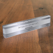 シルバーの名前は大笑いおもしろい デスクネームプレート (側面)