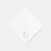 シルバーの幾何学的ハート(小結婚さい)のナプキン スタンダードカクテルナプキン (角)