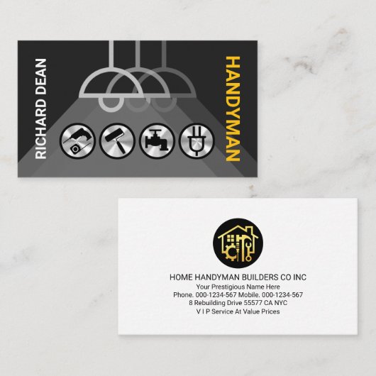 シルバーの手利道具に注目する 名刺 (正面/裏面)