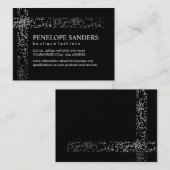 シルバーの斑点のあるストライプズブラック 名刺 (正面/裏面)