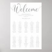 シルバーの結婚座席表10枚 ポスター (正面)