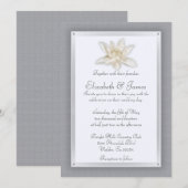 シルバーの結婚式招待状 招待状 (正面/裏面)