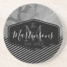 シルバーの羽モノグラムストライプファミリー