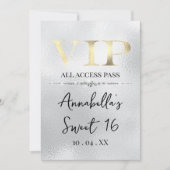 シルバーの背景にゴールドのVIP 招待状 (正面)