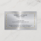 シルバーの背景(金ゴールド付き縁ど) 名刺 (裏面)