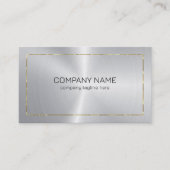 シルバーの背景(金ゴールド付き縁ど) 名刺 (正面)