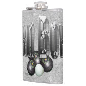 シルバーの芝生のボールにボウルのロゴ フラスク (左)