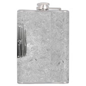 シルバーの芝生のボールにボウルのロゴ フラスク (裏面)