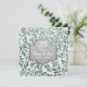 シルバーの葉 25周年結婚記念日 招待状 (スタンド正面)