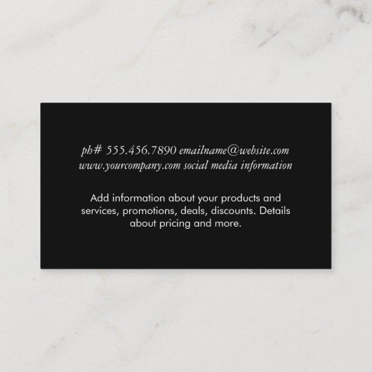 シルバーの表現力 名刺 (裏面)