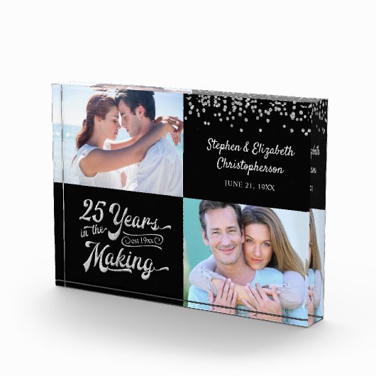 シルバーの記念日と今の紙吹雪 フォトブロック (右)