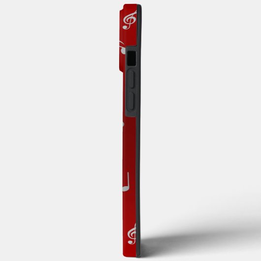 シルバーの赤い音楽ノートotter boxオッターボックスiPhon Case-Mate iPhoneケース (裏面 / 左)