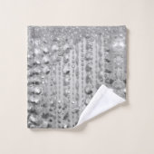 シルバーの輝くビーズ パーソナライズされた バスタオルセット (ウォッシュタオル)