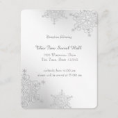 シルバーの雪の結晶の受付 エンクロージャーカード (正面)