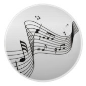 シルバーの音楽ノート セラミックノブ (正面)