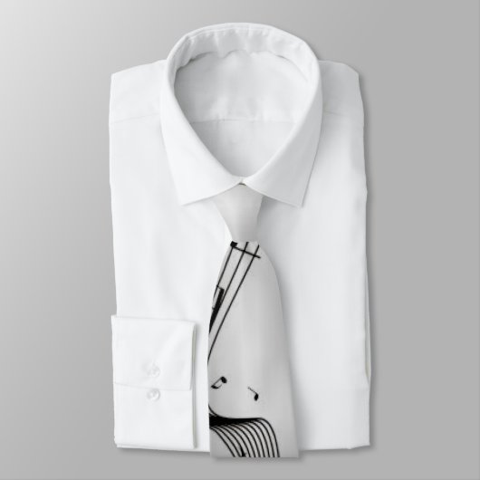 シルバーの音楽ノート ネクタイ (タイ)