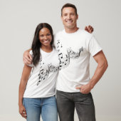 シルバーの音楽ノート Tシャツ (ユニセックス)