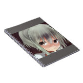 シルバーの髪のアニメの女の子が影の子猫の声で ノートブック (右側)