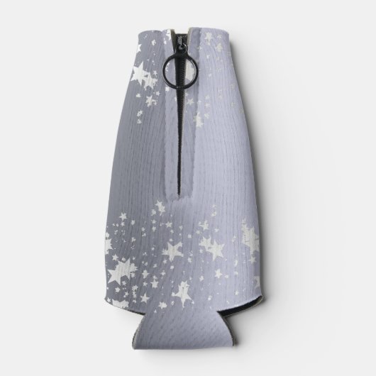 シルバーは白いパーティーモノグラムの名前を星にする ボトルクーラー (裏面)