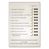 シルバーは、彼女はブライダルシャワーのゲームカードを言った テーブルナンバー (裏面)