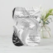 シルバーまたはゴールドの抽象的な花模様 - シルク & アート 招待状 (スタンド正面)