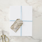 シルバーまたは金ゴールドの抽象芸術の花 – シルク&アート ギフトタグ (より糸付き)