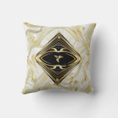 シルバーまたは金ゴールドの抽象芸術の花 – シルク&アート クッション (裏面)