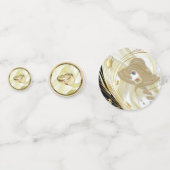 シルバーまたは金ゴールドの抽象芸術の花 – シルク&アート コンフェッティ (正面)