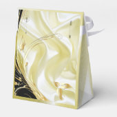 シルバーまたは金ゴールドの抽象芸術の花 – シルク&アート フェイバーボックス (裏面サイド)