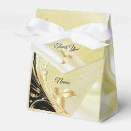 シルバーまたは金ゴールドの抽象芸術の花 – シルク&アート フェイバーボックス