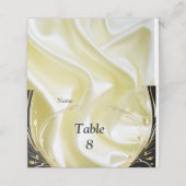 シルバーまたは金ゴールドの抽象芸術の花 – シルク&アート プレイスカード (外部開封)