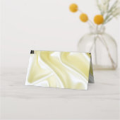 シルバーまたは金ゴールドの抽象芸術の花 – シルク&アート プレイスカード (裏面)