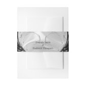 シルバーまたは金ゴールドの抽象芸術の花 – シルク&アート 招待状ベリーバンド (正面例)