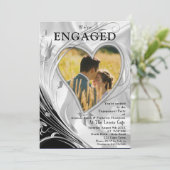 シルバーまたは金ゴールドの抽象芸術の花 – シルク&アート 招待状 (スタンド正面)