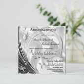 シルバーまたは金ゴールドの抽象芸術の花 – シルク&アート 案内状 (スタンド正面)