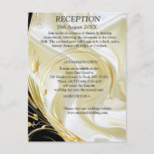 シルバーまたは金ゴールド抽象芸術花オン – シルク 案内ポストカード (正面)